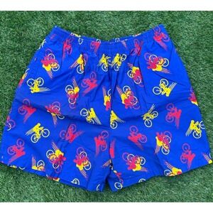 Vintage **RARE** LL Bean Shorts Mens XL AOP Cycling Outdoor Cotton 90s 80s USA